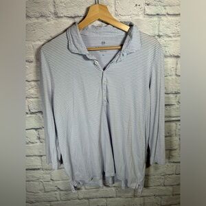 Renwick 3/4 Sleeve Stripes pink &‎ blue golf Polo Womens  Size XLarge